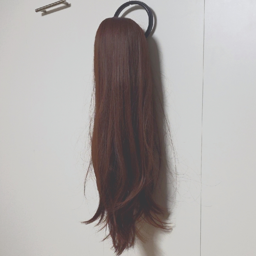 Long Elegant Brown Hair Wig With Bangs
